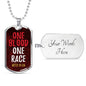 One Blood One Race Acts 17:26 Necklace Stainless Steel or 18k Gold Dog Tag 24" Chain-Express Your Love Gifts