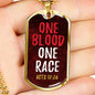 One Blood One Race Acts 17:26 Necklace Stainless Steel or 18k Gold Dog Tag 24" Chain-Express Your Love Gifts