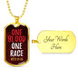 One Blood One Race Acts 17:26 Necklace Stainless Steel or 18k Gold Dog Tag 24" Chain-Express Your Love Gifts