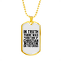 One Christian Died On The Cross Christian Necklace Stainless Steel or 18k Gold Dog Tag 24" Chain-Express Your Love Gifts