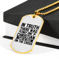 One Christian Died On The Cross Christian Necklace Stainless Steel or 18k Gold Dog Tag 24" Chain-Express Your Love Gifts