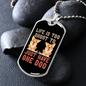 One Dog Peach Necklace Stainless Steel or 18k Gold Dog Tag 24" Chain-Express Your Love Gifts