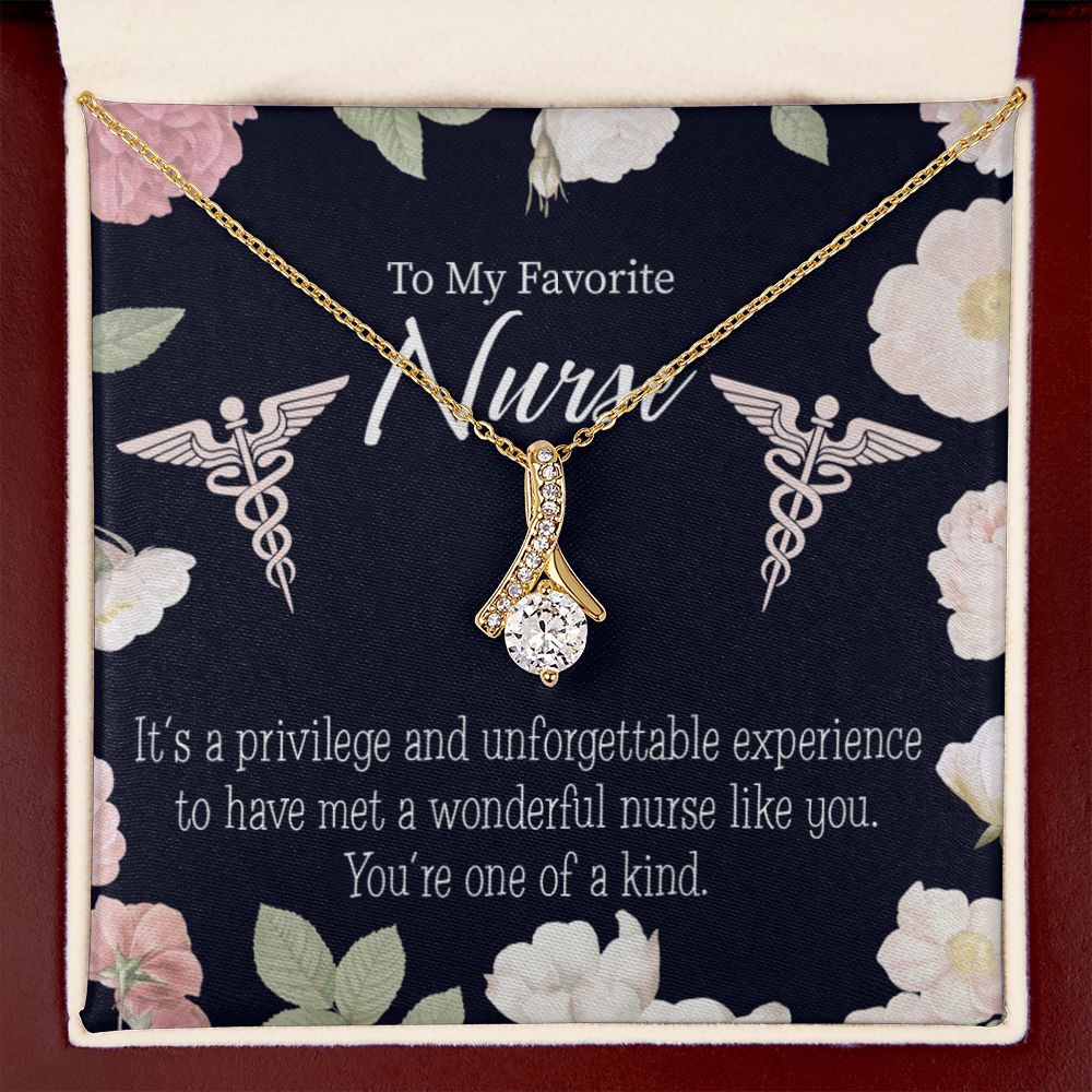 One of a Kind Healthcare Medical Worker Nurse Appreciation Gift Alluring Ribbon Necklace Message Card-Express Your Love Gifts