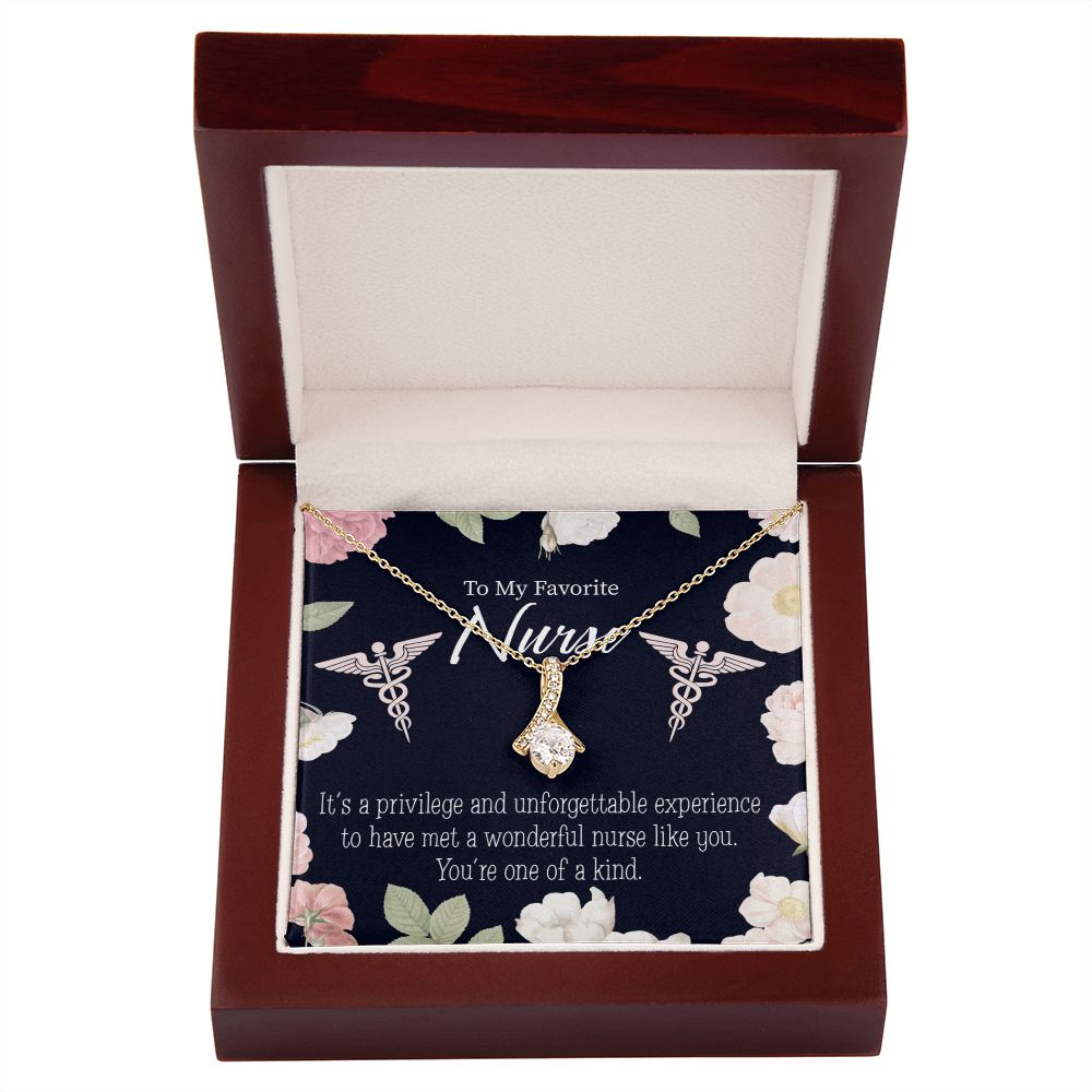 One of a Kind Healthcare Medical Worker Nurse Appreciation Gift Alluring Ribbon Necklace Message Card-Express Your Love Gifts