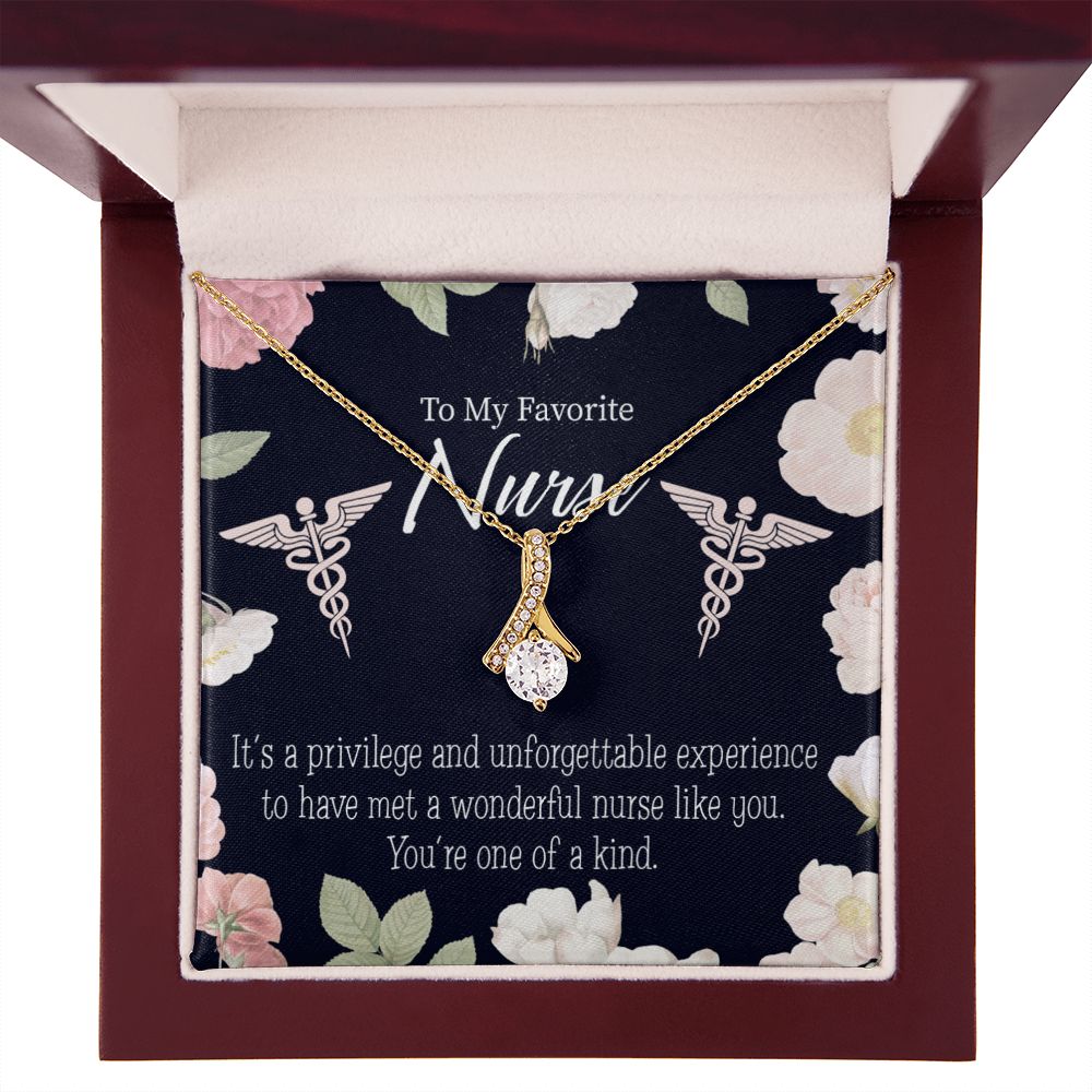 One of a Kind Healthcare Medical Worker Nurse Appreciation Gift Alluring Ribbon Necklace Message Card-Express Your Love Gifts