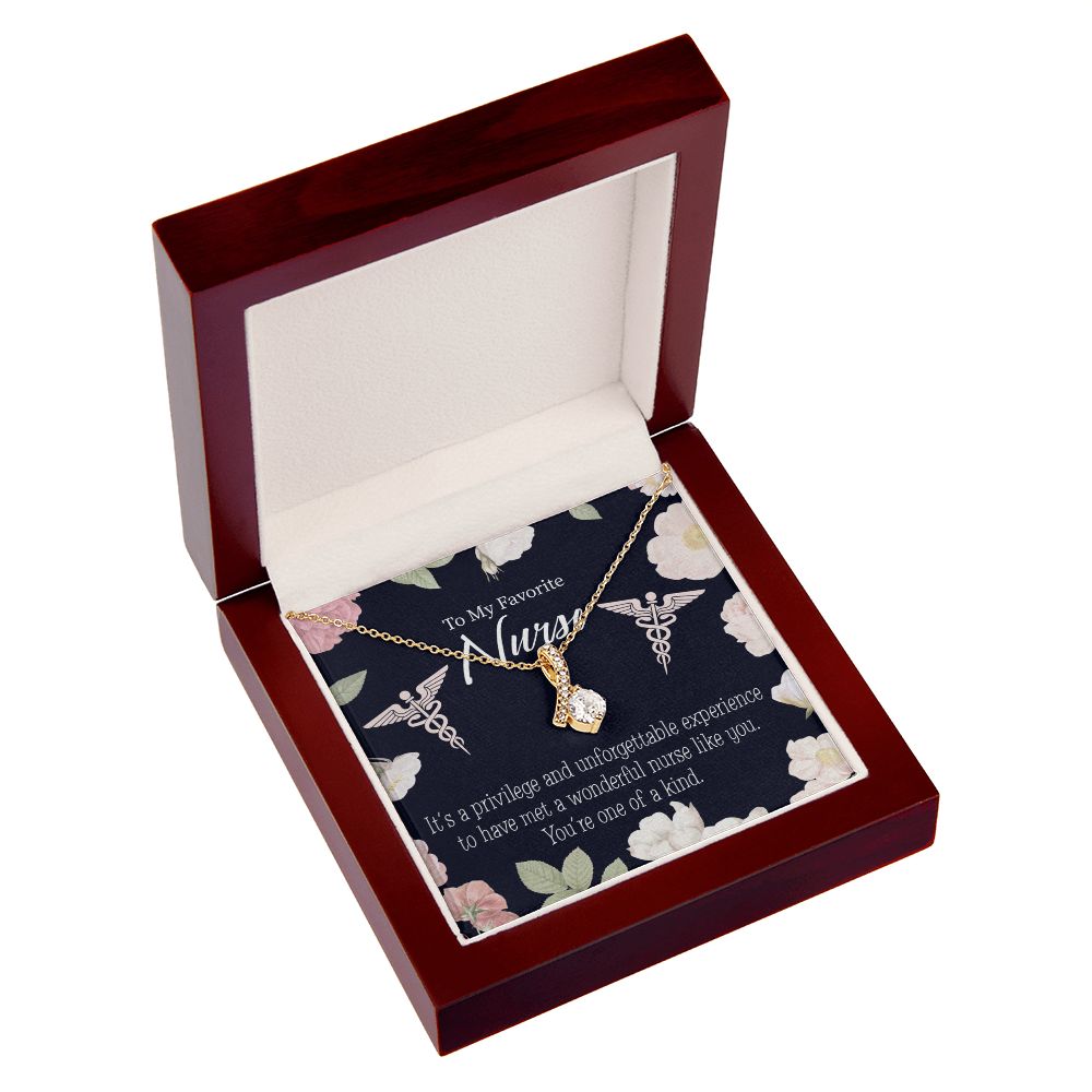 One of a Kind Healthcare Medical Worker Nurse Appreciation Gift Alluring Ribbon Necklace Message Card-Express Your Love Gifts