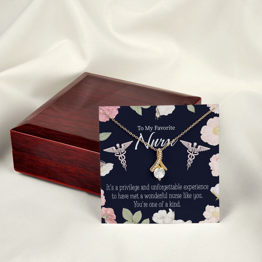 One of a Kind Healthcare Medical Worker Nurse Appreciation Gift Alluring Ribbon Necklace Message Card-Express Your Love Gifts