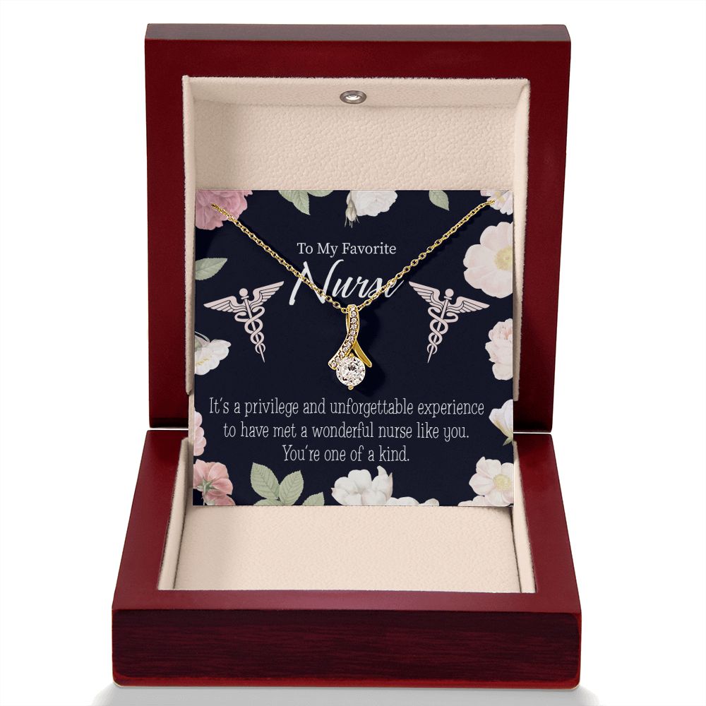 One of a Kind Healthcare Medical Worker Nurse Appreciation Gift Alluring Ribbon Necklace Message Card-Express Your Love Gifts