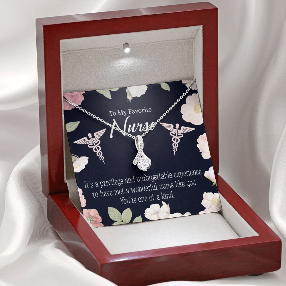 One of a Kind Healthcare Medical Worker Nurse Appreciation Gift Alluring Ribbon Necklace Message Card-Express Your Love Gifts