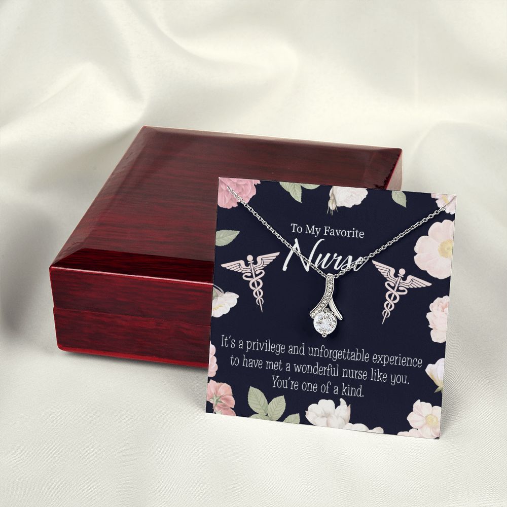 One of a Kind Healthcare Medical Worker Nurse Appreciation Gift Alluring Ribbon Necklace Message Card-Express Your Love Gifts