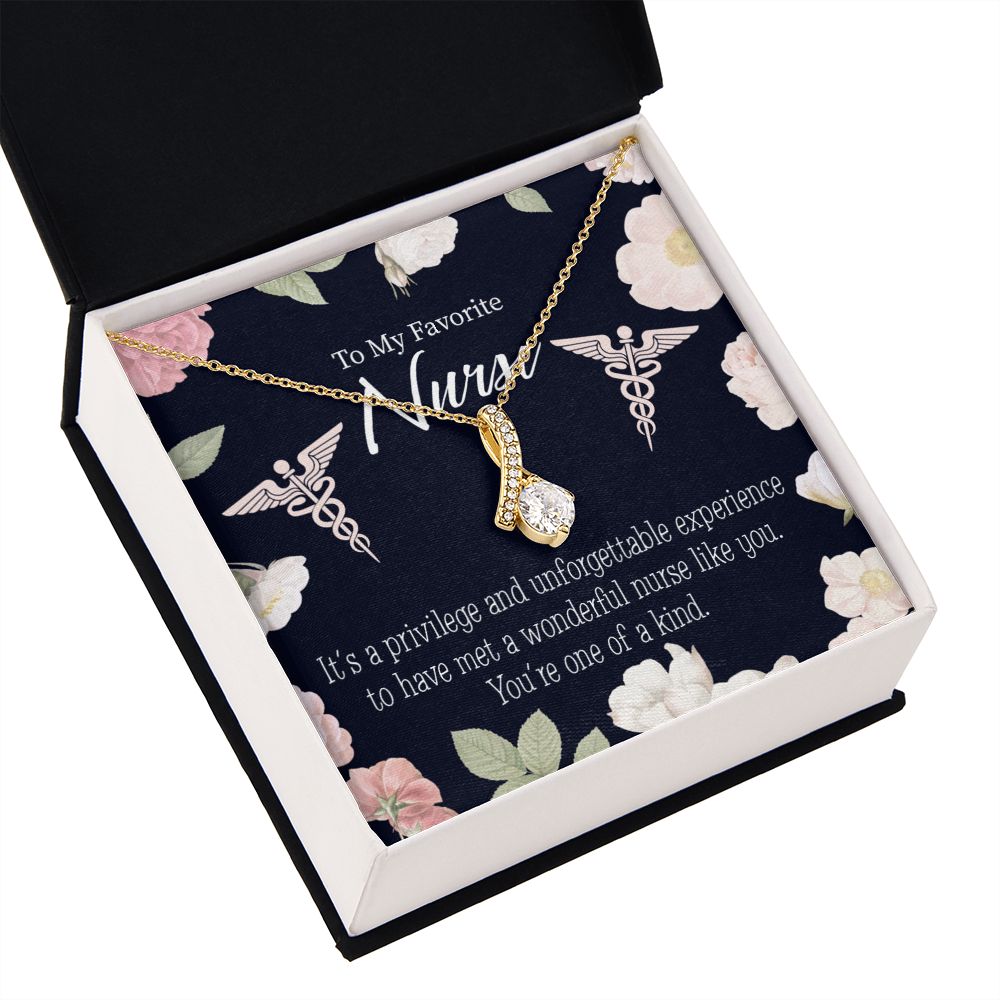 One of a Kind Healthcare Medical Worker Nurse Appreciation Gift Alluring Ribbon Necklace Message Card-Express Your Love Gifts