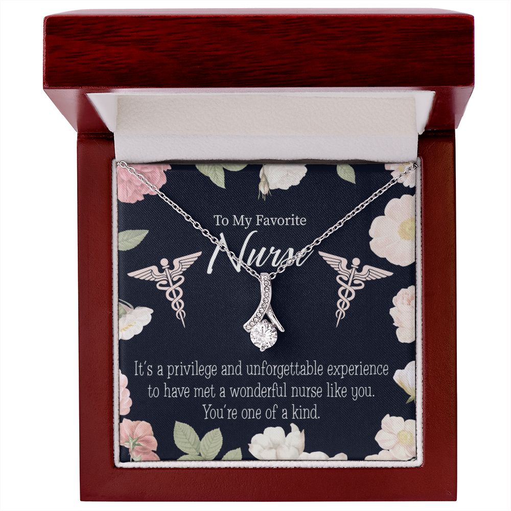 One of a Kind Healthcare Medical Worker Nurse Appreciation Gift Alluring Ribbon Necklace Message Card-Express Your Love Gifts
