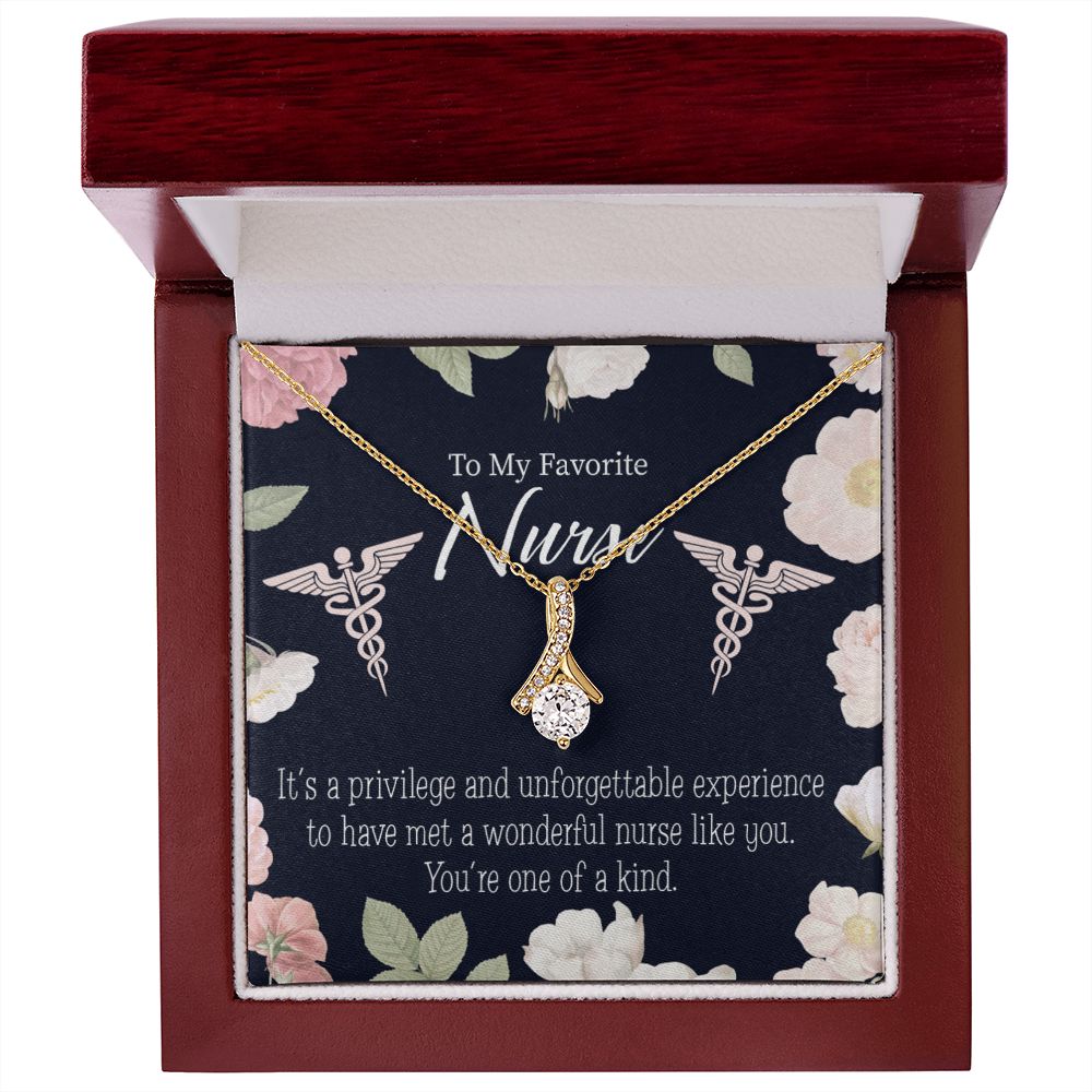 One of a Kind Healthcare Medical Worker Nurse Appreciation Gift Alluring Ribbon Necklace Message Card-Express Your Love Gifts
