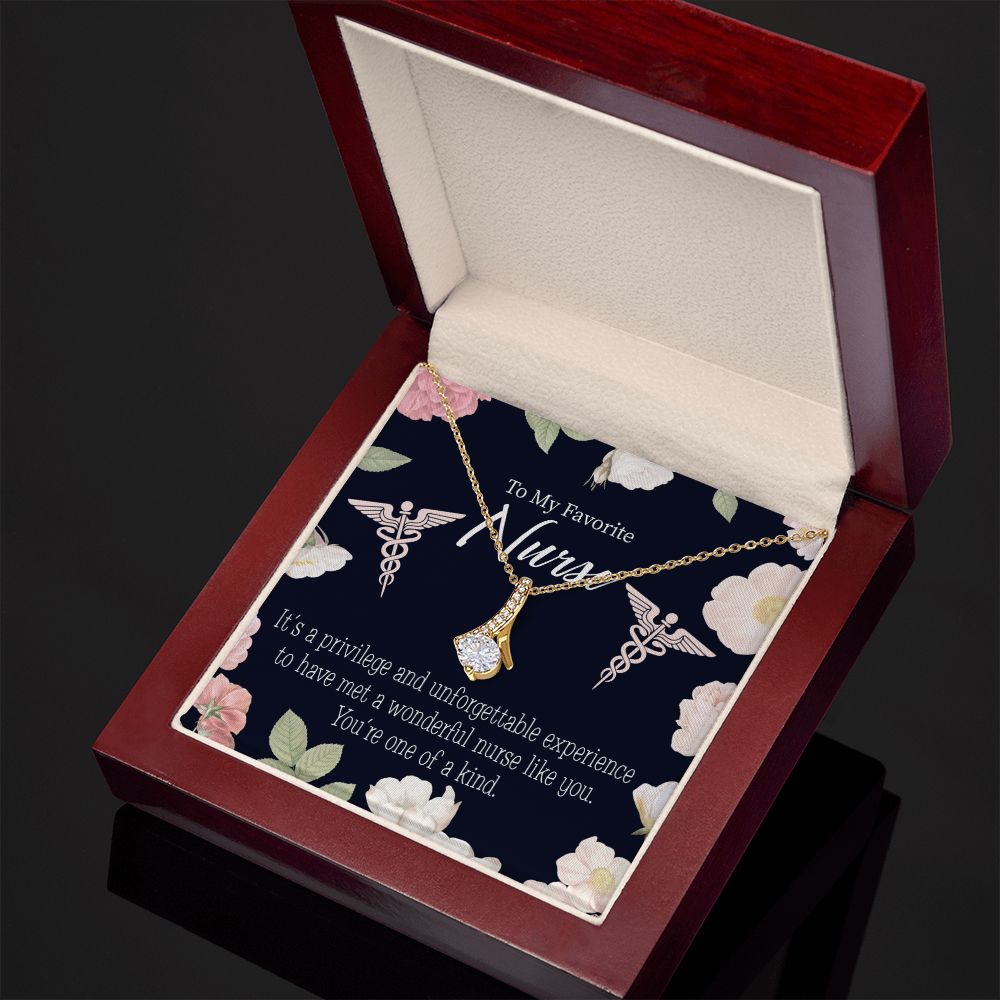 One of a Kind Healthcare Medical Worker Nurse Appreciation Gift Alluring Ribbon Necklace Message Card-Express Your Love Gifts