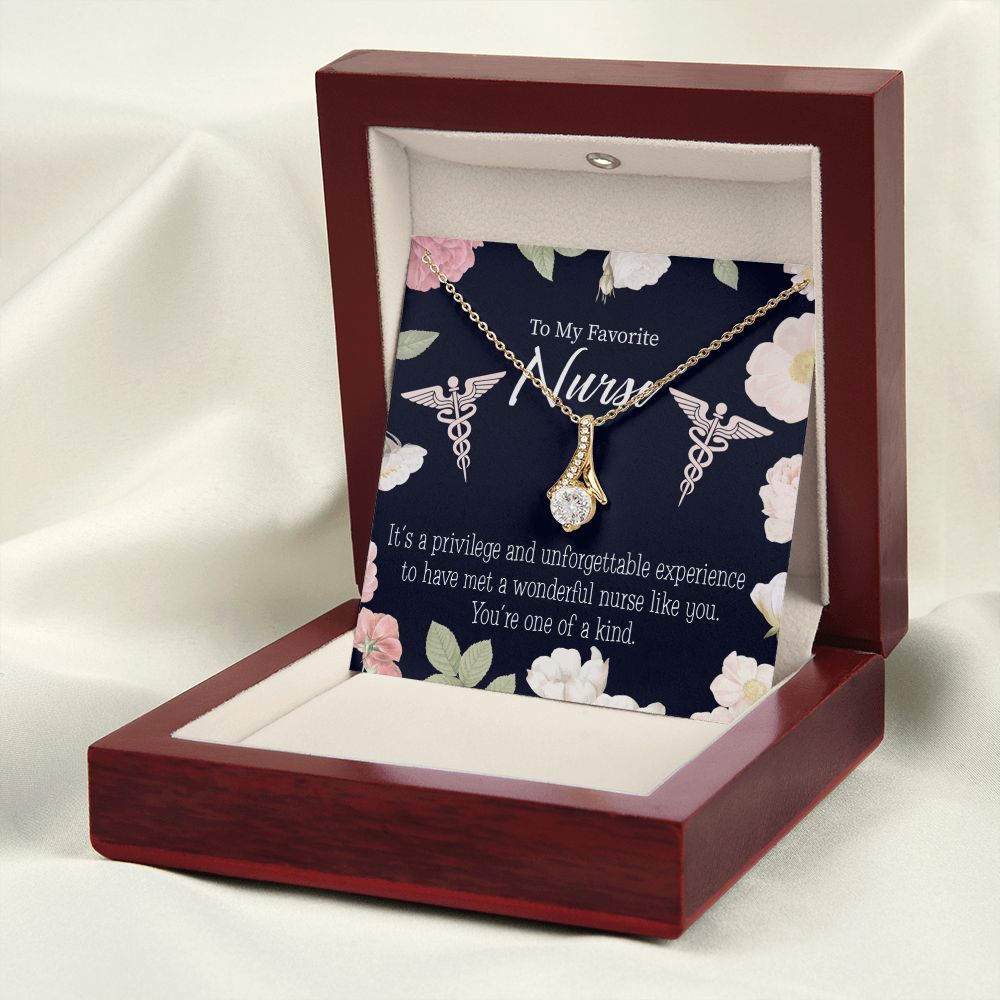 One of a Kind Healthcare Medical Worker Nurse Appreciation Gift Alluring Ribbon Necklace Message Card-Express Your Love Gifts