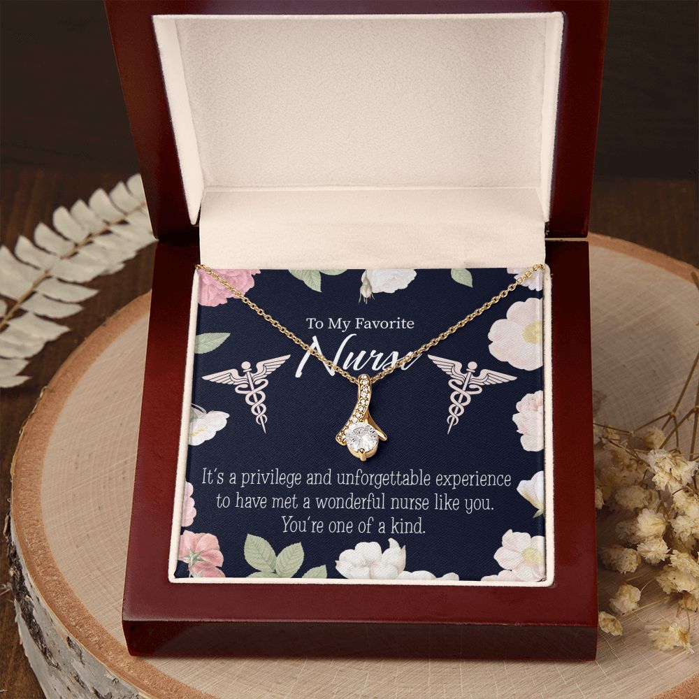 One of a Kind Healthcare Medical Worker Nurse Appreciation Gift Alluring Ribbon Necklace Message Card-Express Your Love Gifts