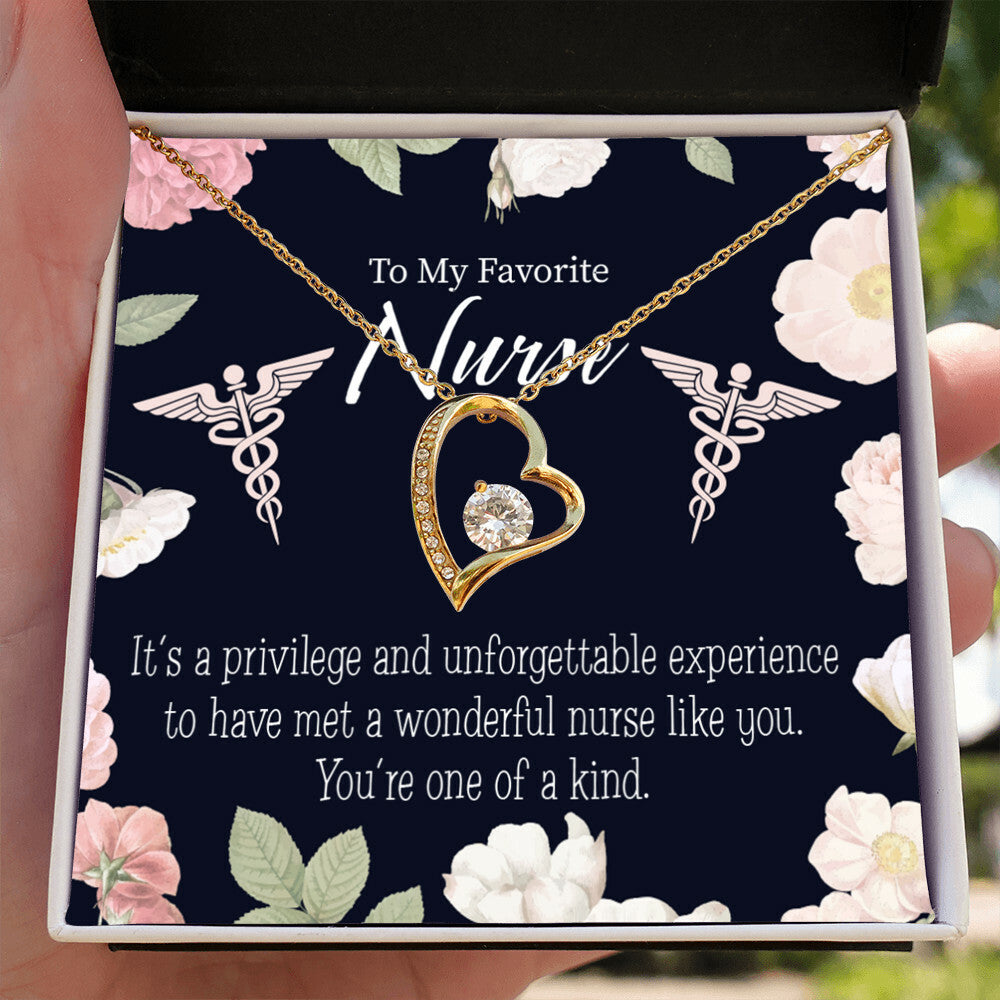 One of a Kind Healthcare Medical Worker Nurse Appreciation Gift Forever Necklace w Message Card-Express Your Love Gifts