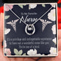 One of a Kind Healthcare Medical Worker Nurse Appreciation Gift Lucky Horseshoe Necklace Message Card 14k w CZ Crystals-Express Your Love Gifts