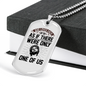 One Of Us Necklace Stainless Steel or 18k Gold Dog Tag 24" Chain-Express Your Love Gifts