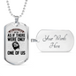One Of Us Necklace Stainless Steel or 18k Gold Dog Tag 24" Chain-Express Your Love Gifts