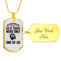 One Of Us Necklace Stainless Steel or 18k Gold Dog Tag 24" Chain-Express Your Love Gifts