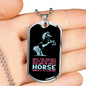 One's Horse Leaping Horse Necklace Stainless Steel or 18k Gold Dog Tag 24" Chain-Express Your Love Gifts
