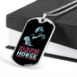 One's Horse Leaping Horse Necklace Stainless Steel or 18k Gold Dog Tag 24" Chain-Express Your Love Gifts