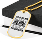 One Will Read Bible Christian Necklace Stainless Steel or 18k Gold Dog Tag 24" Chain-Express Your Love Gifts