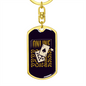 Online Poker Gambler Keychain Stainless Steel or 18k Gold Dog Tag Keyring-Express Your Love Gifts