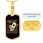 Online Poker Gambler Keychain Stainless Steel or 18k Gold Dog Tag Keyring-Express Your Love Gifts