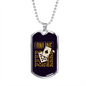 Online Poker Gambler Necklace Stainless Steel or 18k Gold Dog Tag 24" Chain-Express Your Love Gifts
