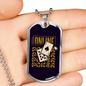 Online Poker Gambler Necklace Stainless Steel or 18k Gold Dog Tag 24" Chain-Express Your Love Gifts