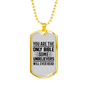 Only Bible Christian Necklace Stainless Steel or 18k Gold Dog Tag 24" Chain-Express Your Love Gifts
