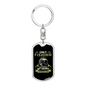 Only Fishing Can Control Anger Keychain Stainless Steel or 18k Gold Dog Tag Keyring-Express Your Love Gifts