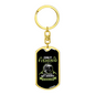 Only Fishing Can Control Anger Keychain Stainless Steel or 18k Gold Dog Tag Keyring-Express Your Love Gifts