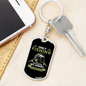 Only Fishing Can Control Anger Keychain Stainless Steel or 18k Gold Dog Tag Keyring-Express Your Love Gifts