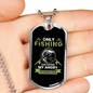 Only Fishing Can Control My Anger Necklace Stainless Steel or 18k Gold Dog Tag 24" Chain-Express Your Love Gifts