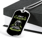 Only Fishing Can Control My Anger Necklace Stainless Steel or 18k Gold Dog Tag 24" Chain-Express Your Love Gifts