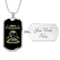 Only Fishing Can Control My Anger Necklace Stainless Steel or 18k Gold Dog Tag 24" Chain-Express Your Love Gifts