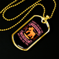 Only Love Pink Necklace Stainless Steel or 18k Gold Dog Tag 24" Chain-Express Your Love Gifts