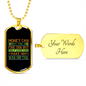 Only Love Plain Necklace Stainless Steel or 18k Gold Dog Tag 24" Chain-Express Your Love Gifts