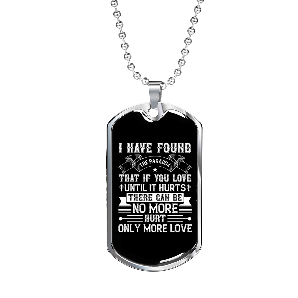 Only More Love Christian Necklace Stainless Steel or 18k Gold Dog Tag 24" Chain-Express Your Love Gifts