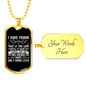Only More Love Christian Necklace Stainless Steel or 18k Gold Dog Tag 24" Chain-Express Your Love Gifts
