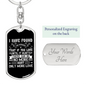 Only More Love Keychain Stainless Steel or 18k Gold Dog Tag Keyring-Express Your Love Gifts