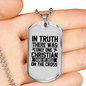 Only One Christian Christian Necklace Stainless Steel or 18k Gold Dog Tag 24" Chain-Express Your Love Gifts