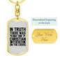 Only One Christian Keychain Stainless Steel or 18k Gold Dog Tag Keyring-Express Your Love Gifts