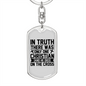 Only One Christian Keychain Stainless Steel or 18k Gold Dog Tag Keyring-Express Your Love Gifts