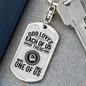 Only One Of Us Keychain Stainless Steel or 18k Gold Dog Tag Keyring-Express Your Love Gifts