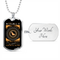 Only Person Brown Necklace Stainless Steel or 18k Gold Dog Tag 24" Chain-Express Your Love Gifts
