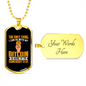 Only Thing Bitcoin Crypto Necklace Stainless Steel or 18k Gold Dog Tag 24" Chain-Express Your Love Gifts